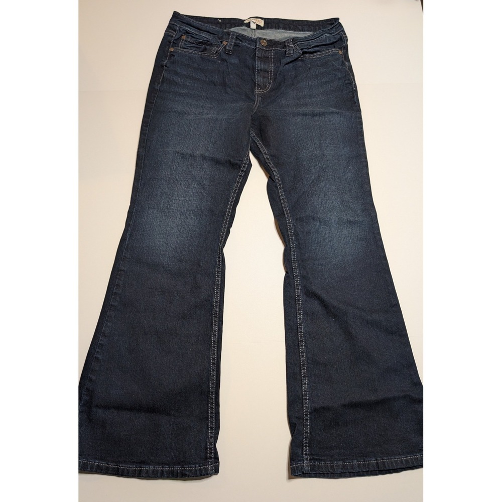 Shyanne Womens Dark Wash Flare Leg Western Jeans Size 33 X-Short Blue Denim